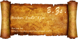 Bodon Zsófia névjegykártya